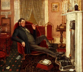 Mann raucht in einem Salon, 1862